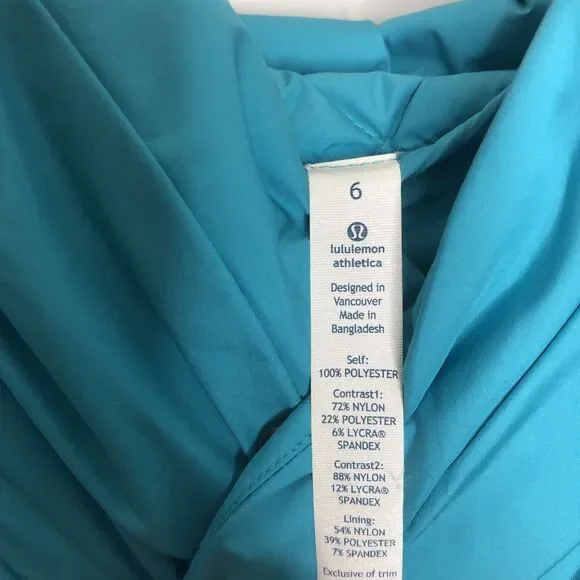 Lululemon Jacket Womens 6 Blue Teal Fluff Off Down Puffer Insulated Coat Hooded - Picture 7 of 12